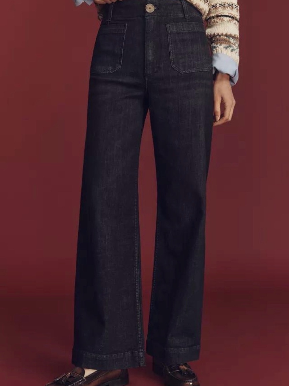 π¦ Maeve Anthropologie| The Colette Jeans Size 28 Dark Wash Wide Leg Cropped
